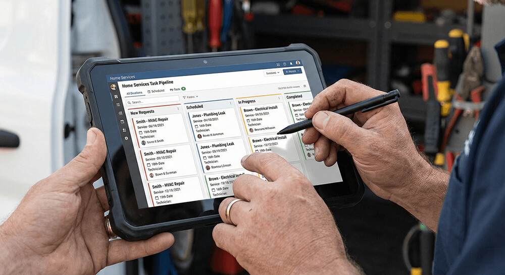 Pipeline view on tablet